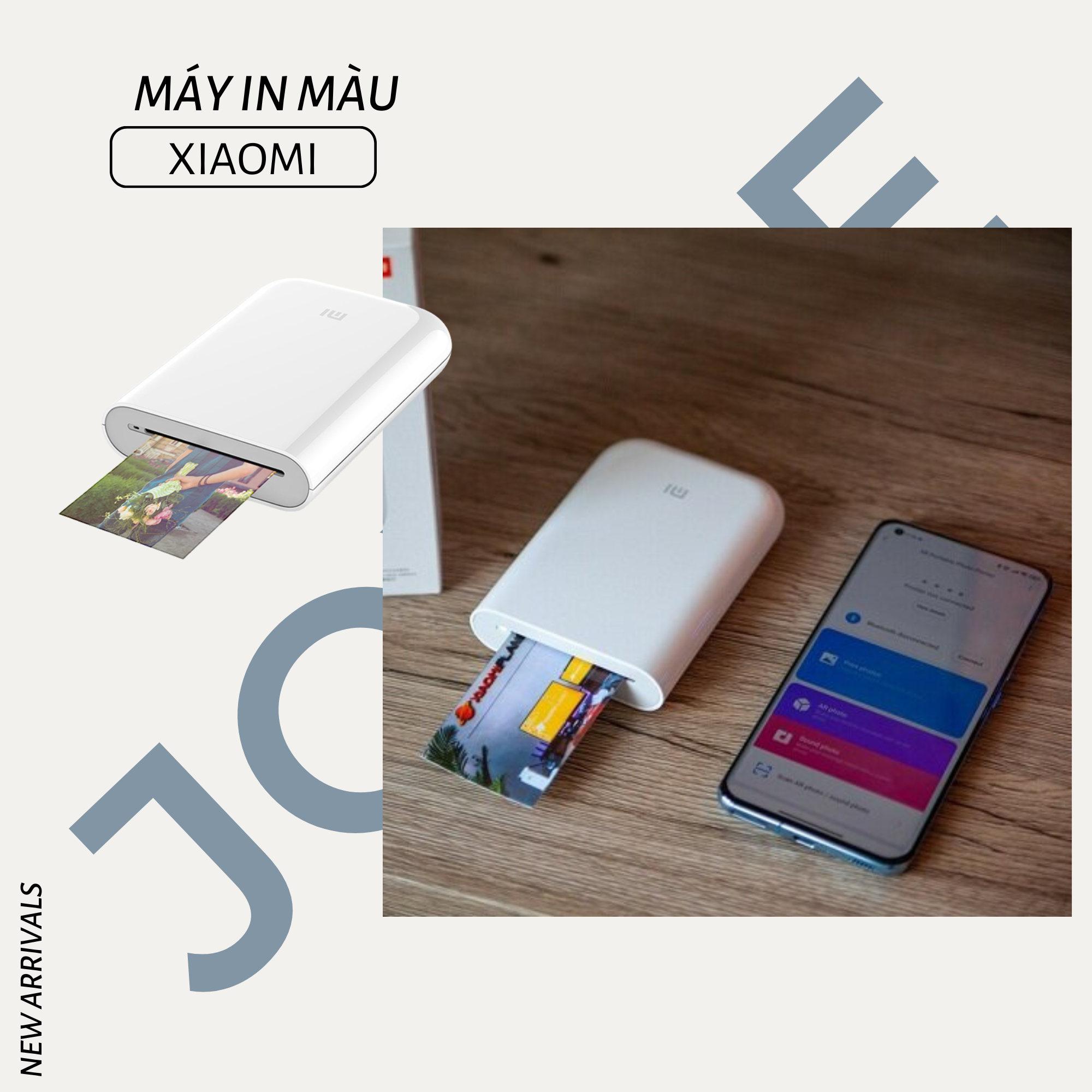 Máy in ảnh màu mini bỏ túi Xiaomi zink kết nối với android / ios