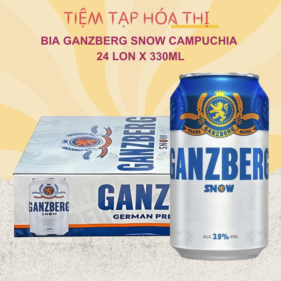 Box of 24 Cans of German Ganzberg Snow Barley 330ml 3.9% Delicious