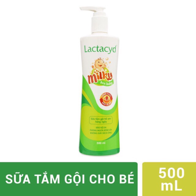 Sữa tắm gội trẻ em Lactacyd Milky 500ml