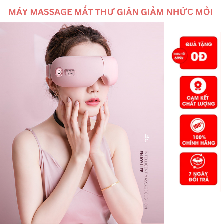 Máy massage mắt Shusen 8S thông minh khí nén, rung kết hợp nhiệt giảm mỏi mắt, quầng thâm
