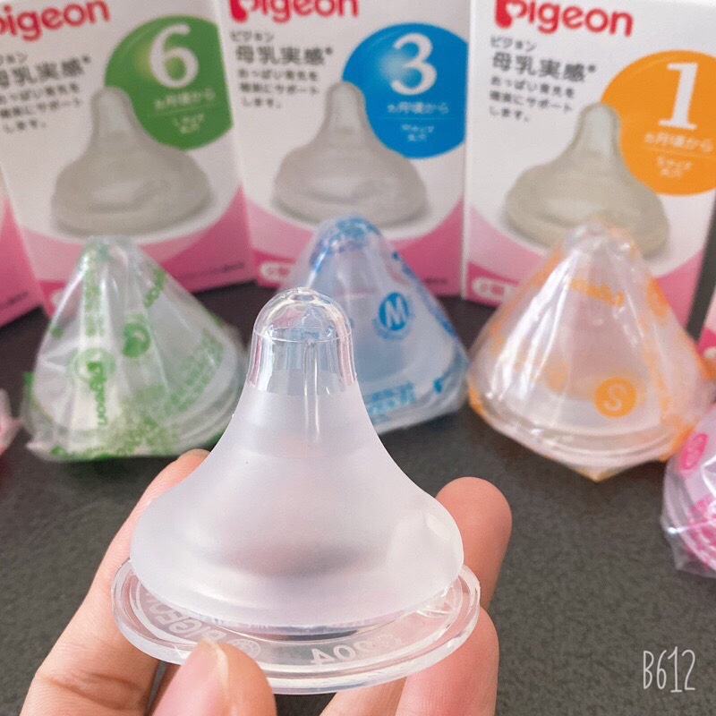 Núm ti thay thế bình sữa Pigeon cổ rộng size S,M,L,LL - dùng được cho mọi loại bình cổ rộng