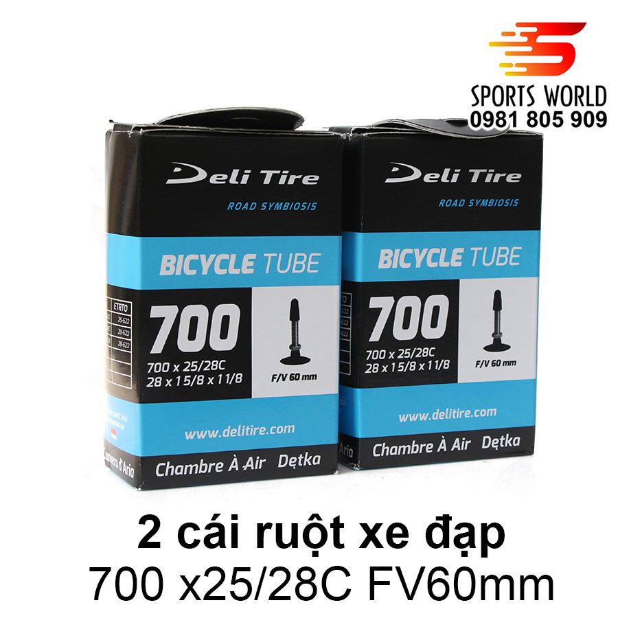 Ruột xe đạp 700x25/28 van xe đạp dài 60mm DELI-TIRE
