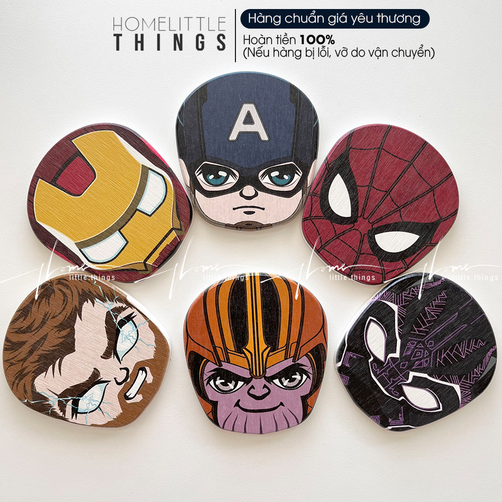Miếng lót ly, cốc làm bằng đá thấm hút nước Avengers