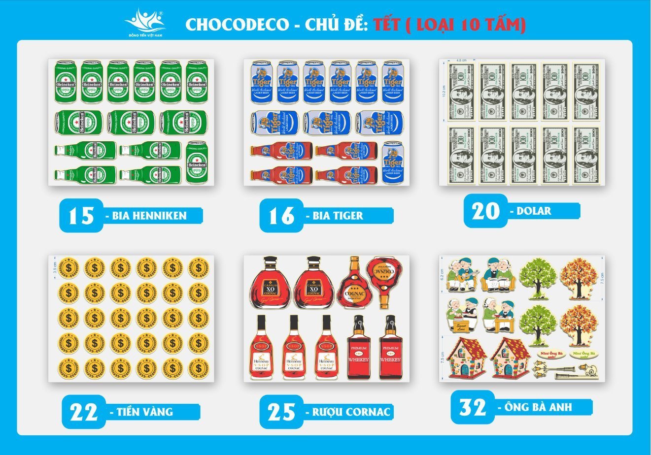 KHUÔN ĐỔ SOCOLA CHỦ ĐỀ TẾT- phụ kiện làm bánh- ĐỒNG TIẾN VIỆT NAM