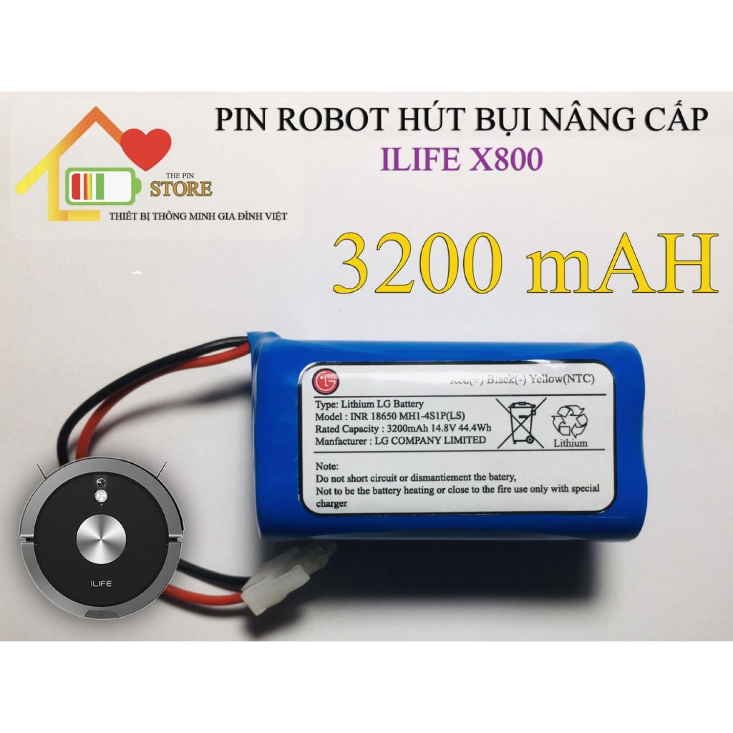Pin robot hút bụi ilife x800 bảo hành 9 tháng