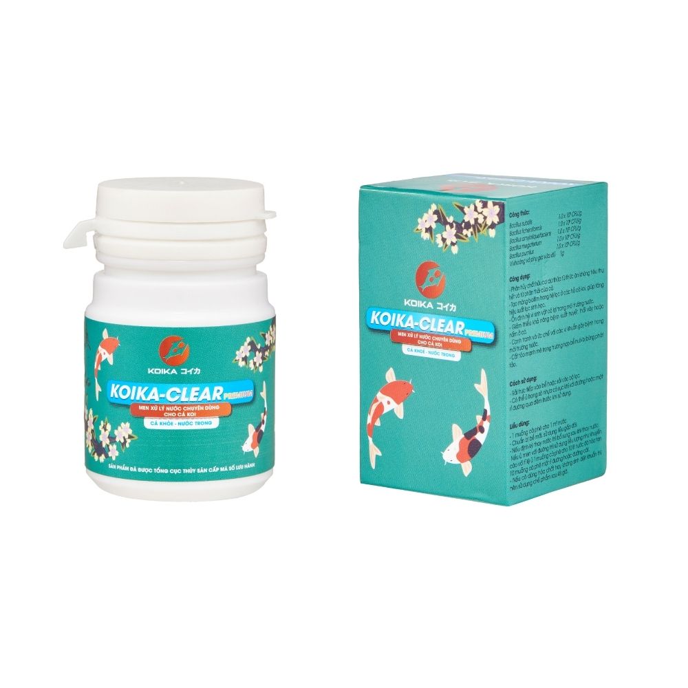Vi Sinh Koika-Clear Premium (dạng bột) ( hũ 80g) xử lý nước chuyên dùng cho cá KOI