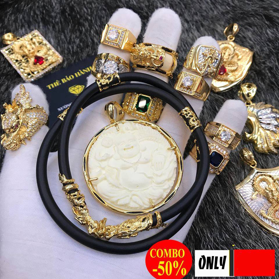 Dây Chuyền Cao Su Bọc Rồng Mặt Phật Di Lặc + TẶNG LÁ BỒ ĐỀ MAY MẮN TÀI LỘC ĐỂ VÍ ĐIỆN THOẠI