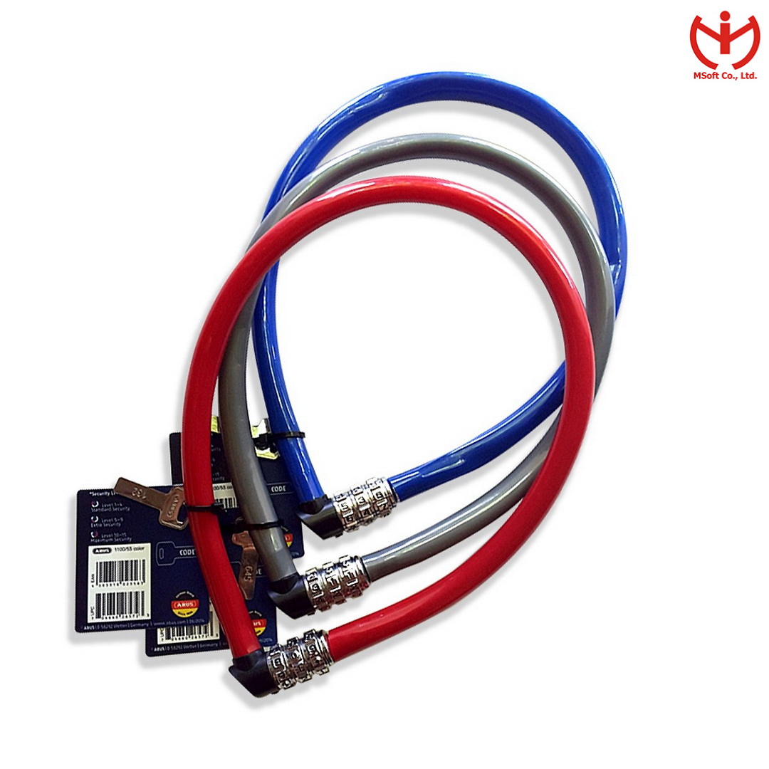Khóa xe đạp ABUS 1100/55 Khóa dây cáp dài 55cm x 6mm Khóa số không thay đổi mã được - MSOFT