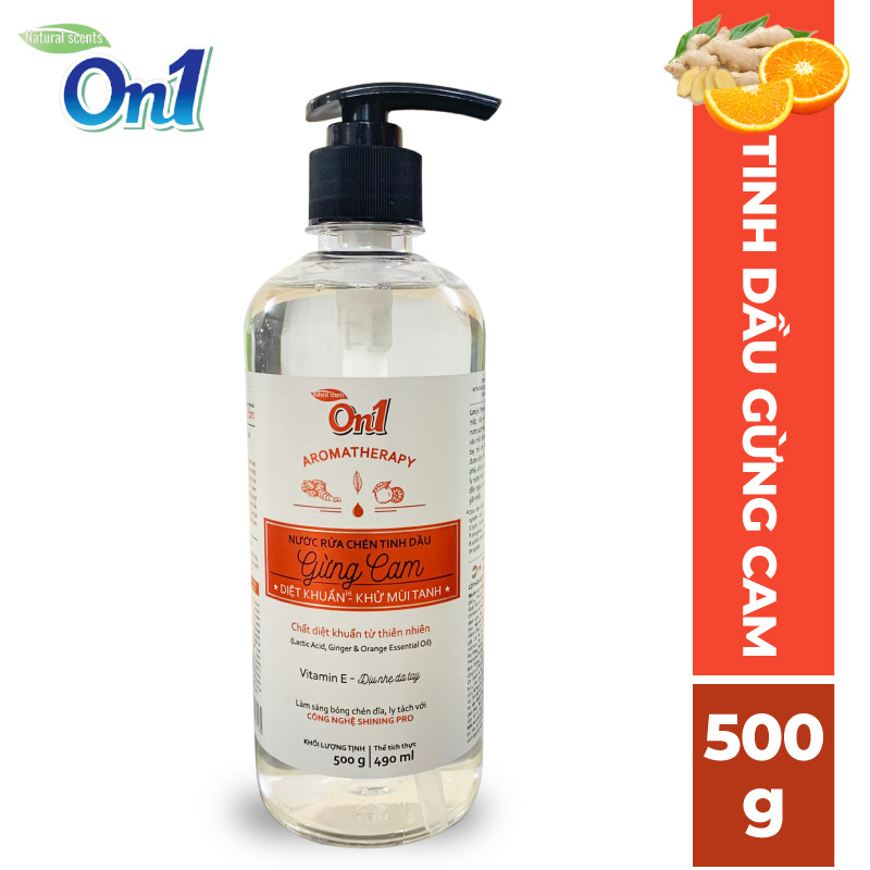 Nước rửa chén ON1 tinh dầu gừng cam 500g N5602