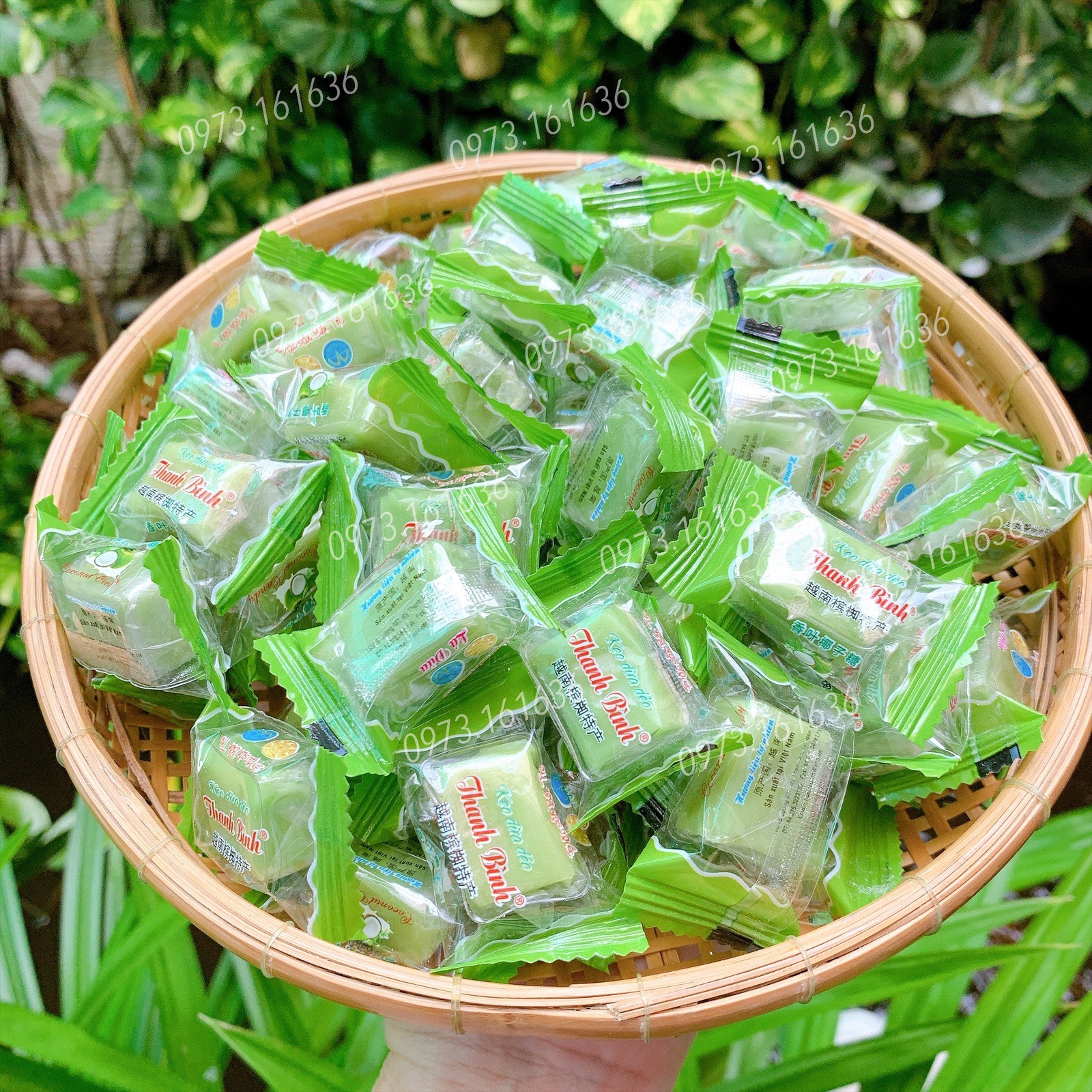 Kẹo dừa dẻo vị lá dứa thanh bình - đặc sản bến tre - đồ ăn vặt
