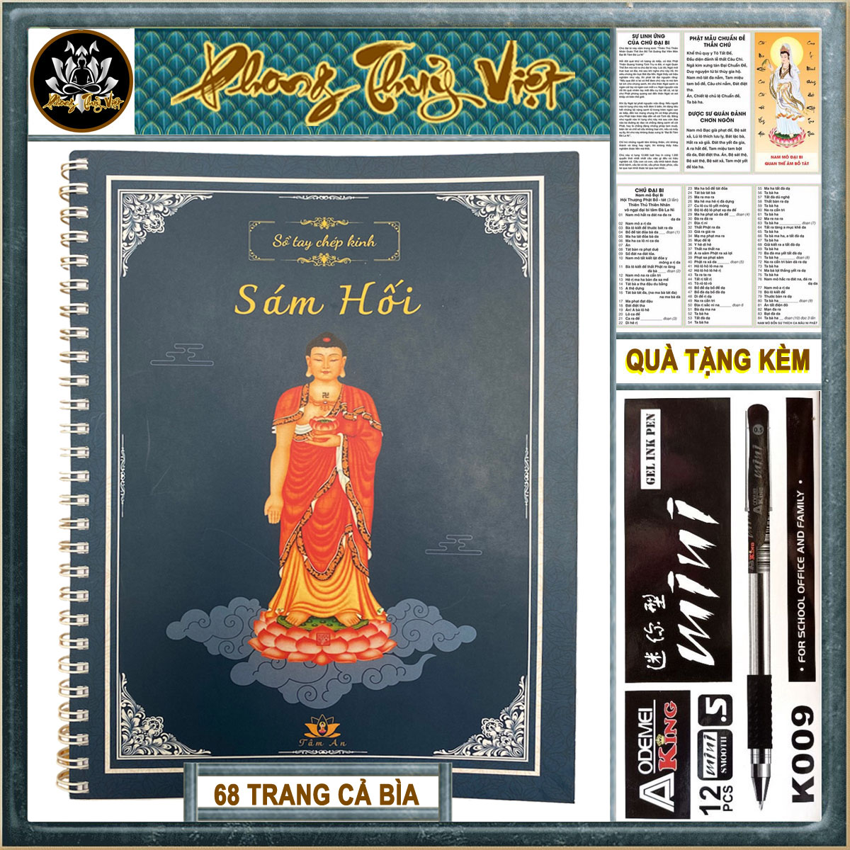 Vở chép kinh sám hối chữ in mờ_tặng kèm viết