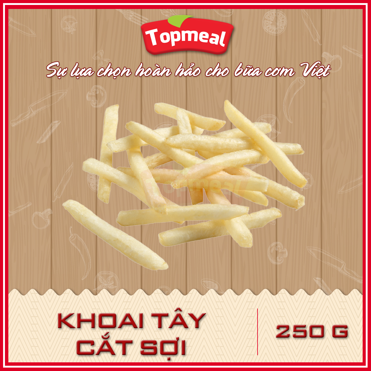 HCM -Khoai tây cắt sợi đông lạnh (250g) - Thích hợp chiên giòn bao ngon - [Giao nhanh TPHCM]