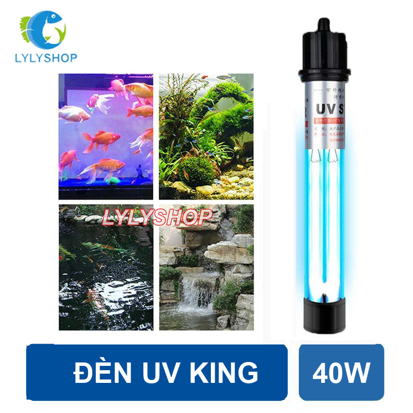 Đèn uv king 40w, dài 55cm, 2 bóng diệt khuẩn, rêu, tảo độc hồ bể cá cảnh, hồ cá koi, bể cá rồng, hồ ngoài trời... .