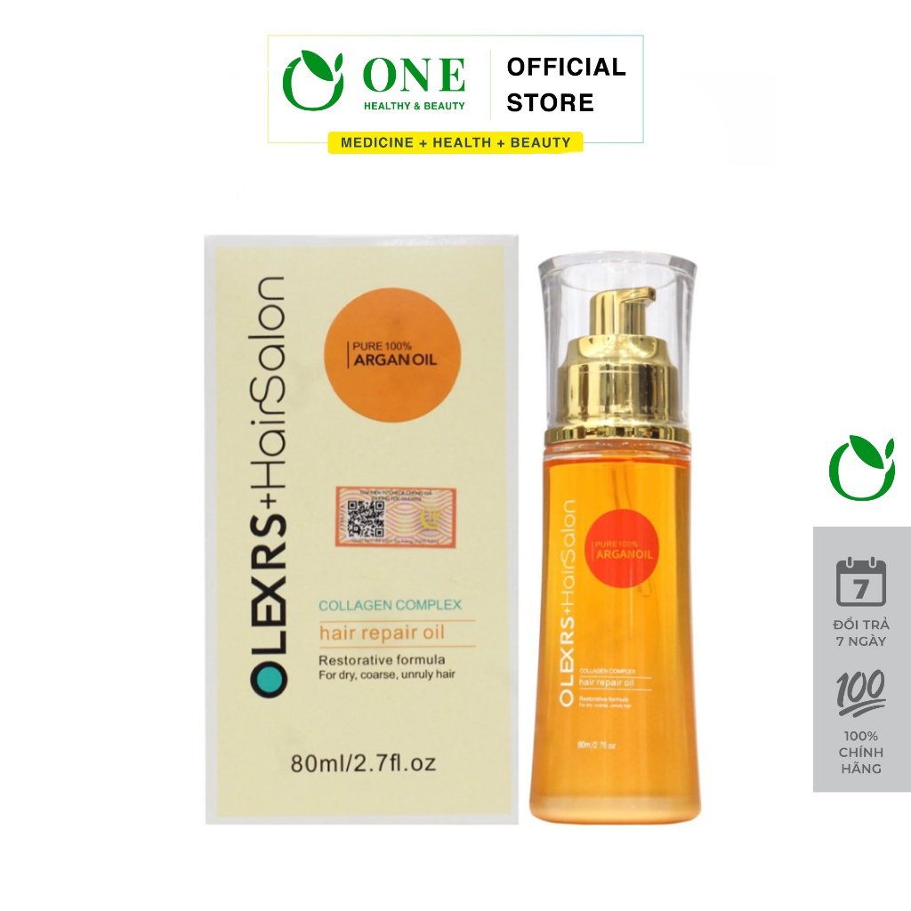 Tinh dầu dưỡng tóc Olexrs Hairsalon Pure 100% Argan Oil Collagen Complex Hair Repair Oil