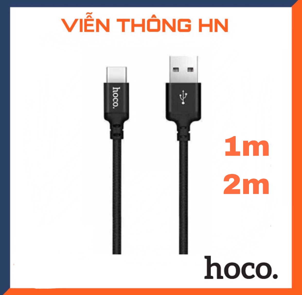 Cáp sạc nhanh  Hoco X14 dài 1M và 2M cổng Type-C - dây sạc bọc dù chống đứt cho mã đt samsung oppo vivo ....
