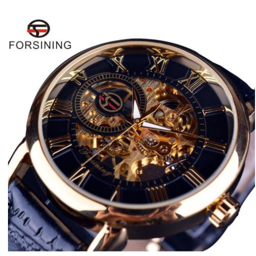 Đồng hồ nam forsining 💖 hàng đẹp- freeship 💖 đồng hồ cơ nam lộ máy forsining dây da cao cấp fullbox
