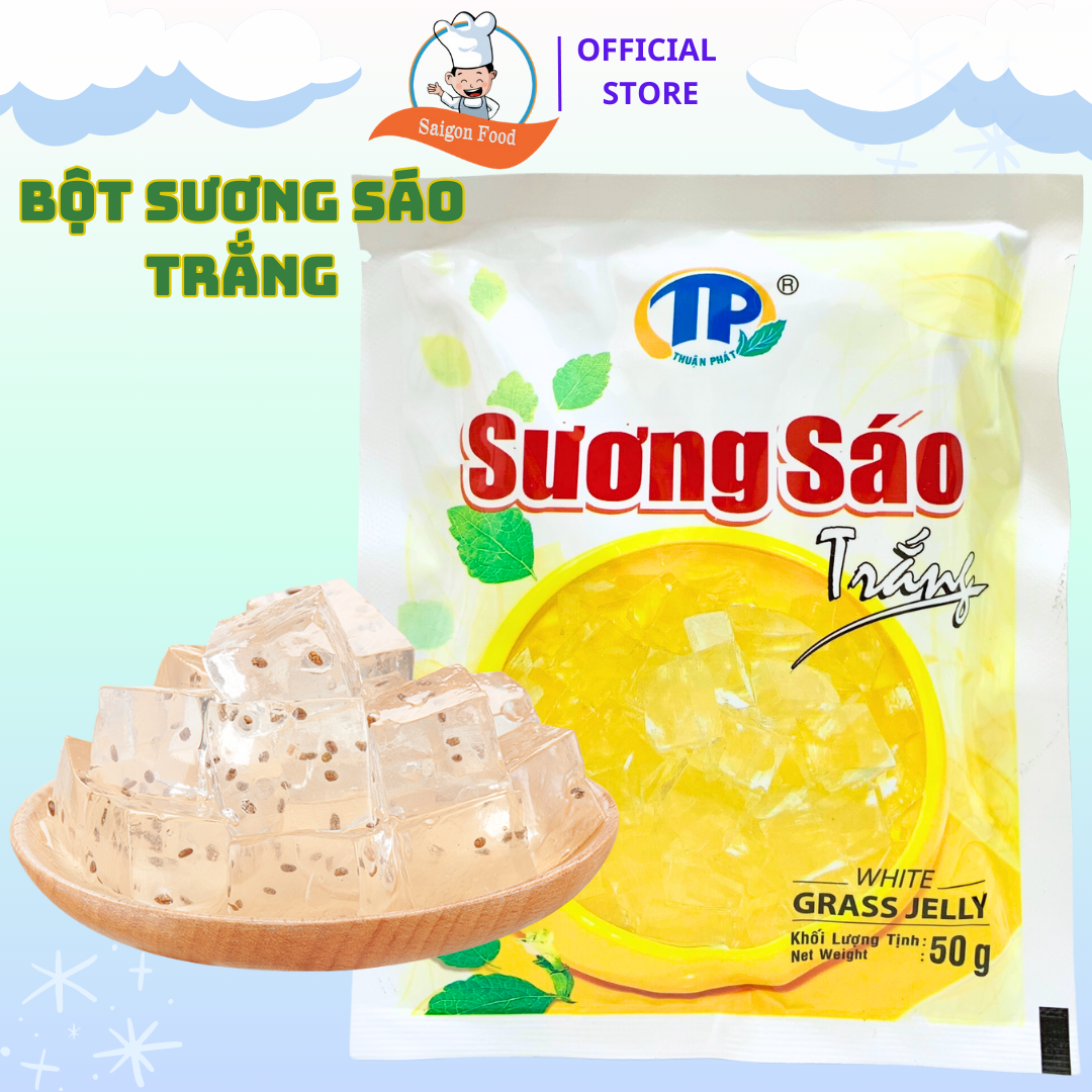Bột Sương Sáo Trắng White Grass Jelly Thuận Phát Gói 50gr