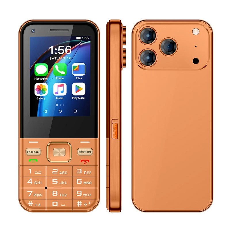 Uniwa A001-17 Phone, Orange Color, Touch Screen, Wifi Support, 2200 Mah Battery, Android 12, Compact 4g. - 3