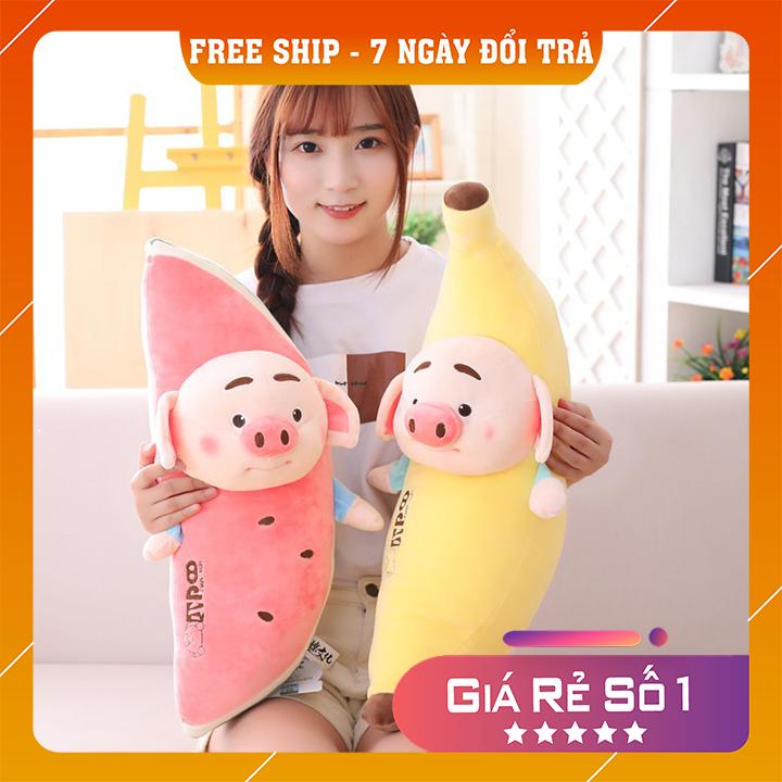 Gấu bông CHUỐI TIKTOK DƯA HẤU TIKTOK mặt heo MẪU MỚI, chuối bông Tiktok, gối ôm gấu bông hình quả chuối TikTok siêu mềm mịn, dễ thương như gấu bông heo, gối ôm hoa quả, gối ôm hình thú, gấu bông cute, gấu bông ôm ngủ