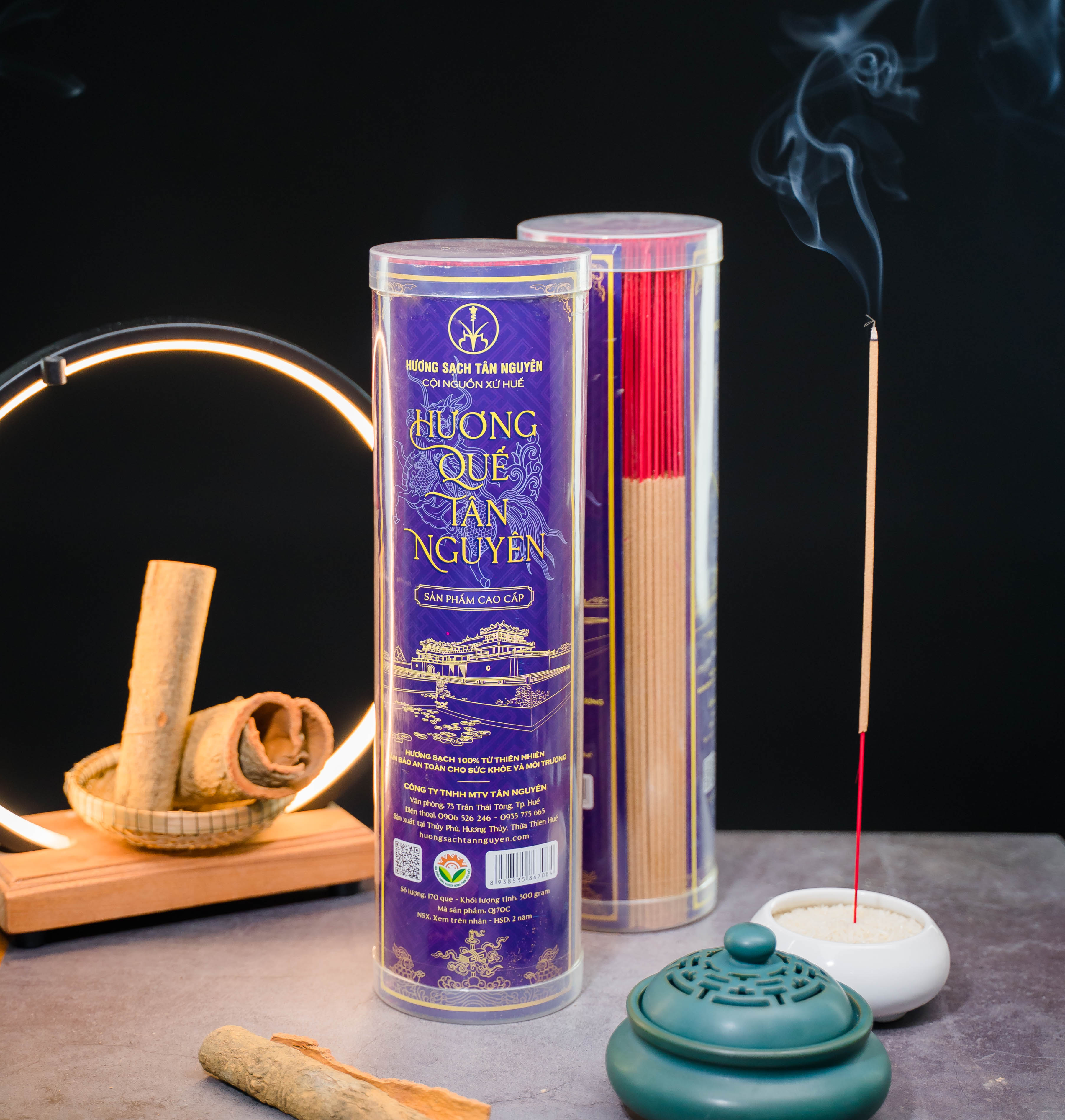Hương quế Tân Nguyên, nhang quế, quế cây, hương thơm dịu nhẹ 100% nguyên chất ống lớn khoảng 600 que