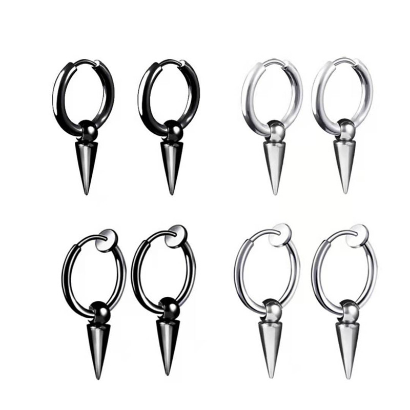 1 chiếc khuyên tai titan nhọn ngắn không đen không rỉ