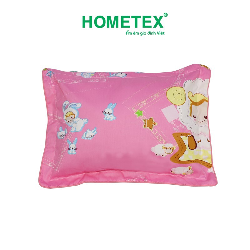 Gối nằm Hometex Trẻ em 100% cotton - viền bèo cotton hoa thoáng mát ( có 2 size )
