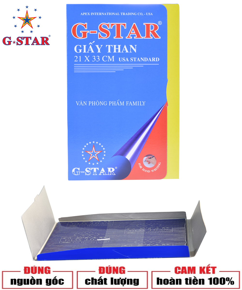 Giấy than G-STAR ( 1 xấp 100 tờ ) được làm bằng chất liệu an toàn, được kiểm nghiệm kĩ lưỡng, không có chất độc hại ảnh hưởng đến sức khoẻ con người