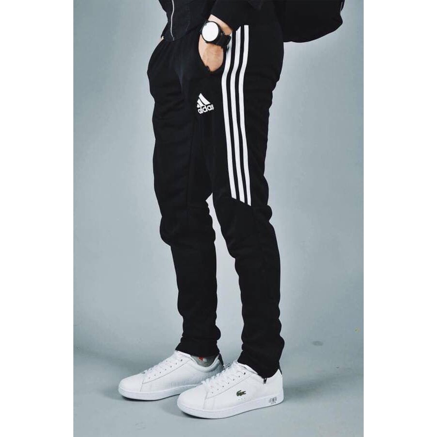 - Quần thun dài jogger nam bigsize lưng thun dài ống túm có 3 sọc ngắn < 140kg