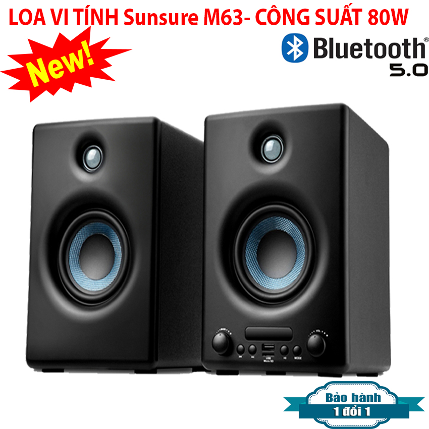 Loa Vi Tính SUNSURE M63 Hàng Bãi Nhật , Công Suất 80W, Laptop Máy PC, Loa Vi tính nghe điện thoại, Điều chỉnh Bass Siêu Trầm, Treble Dễ Dàng, Loa Kiểm Âm DJ Chuyên Nghiệp Công Suất Lớn, Hỗ Trợ FM/USB/TF, Bảo hành 12 tháng