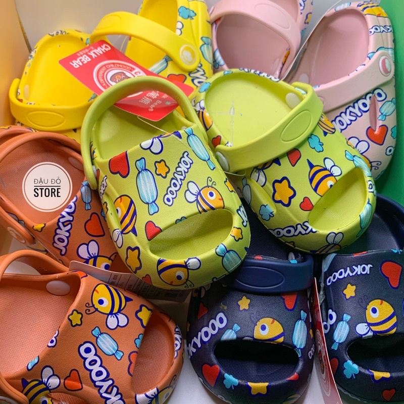 Dép Bé trai Bé gái 🎯 Dép sục siêu nhẹ hở mũi cao cấp D35 hãng CHALK BEAR 1-4 tuổi