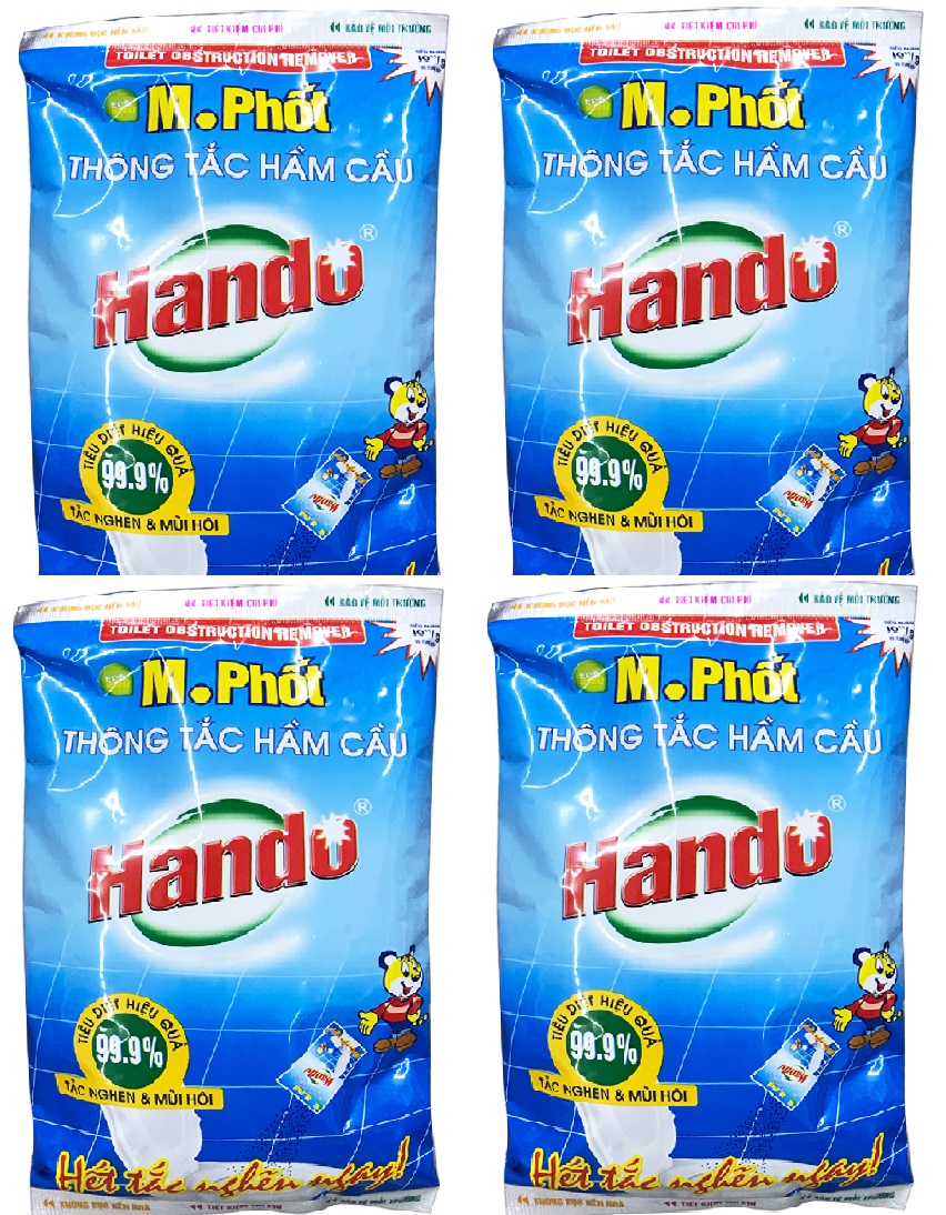 Combo 4 gói bột thông tắc hầm cầu bể phốt Hando 300g GSG49