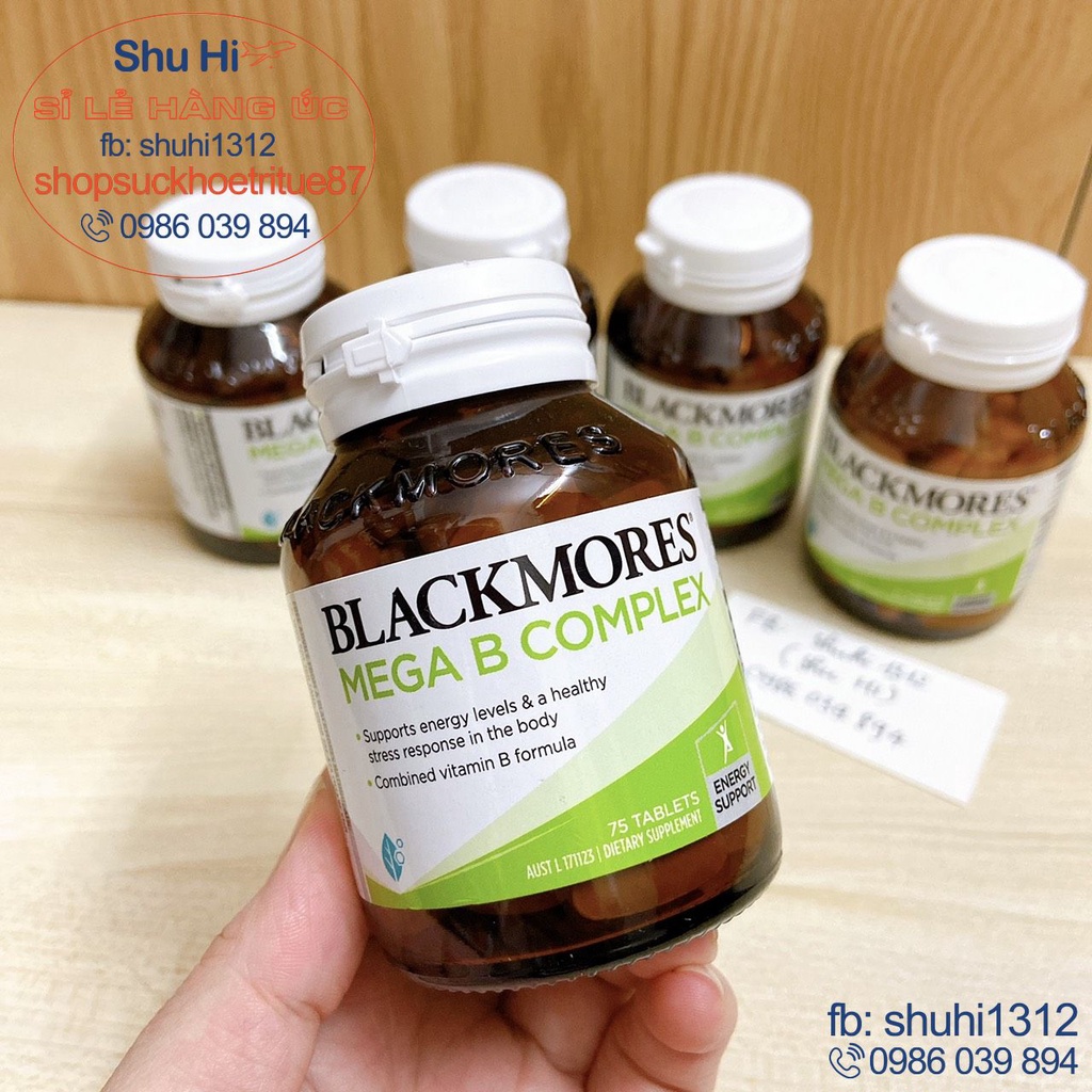 Viên uống bổ sung vitamin nhóm b, blackmores mega b complex 75 viên úc - vitamin tổng hợp nhóm b, mega b blackmores