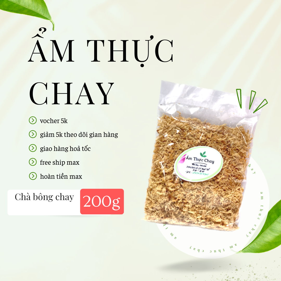 Chà bông chay 200g thực phẩm chay chế biến sẳn, món chay ngon