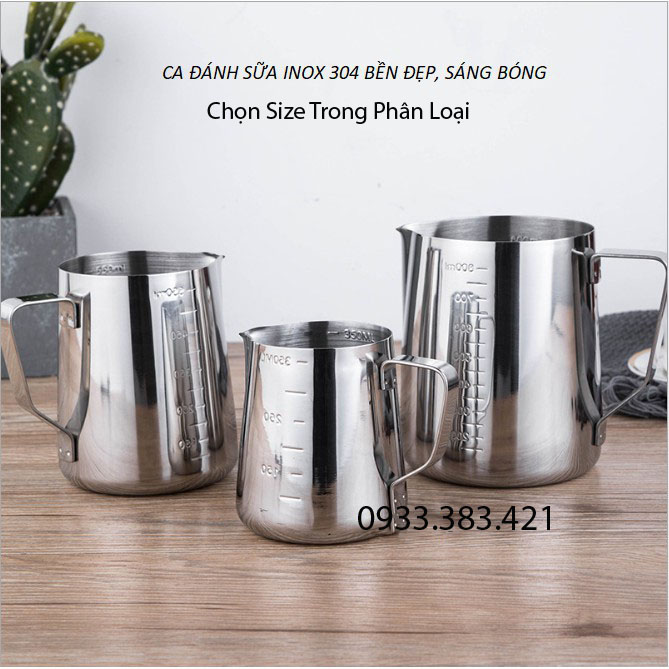 [HCM]Ca Đánh Sữa Inox Tạo Milk Foam (350ML - 600ML)