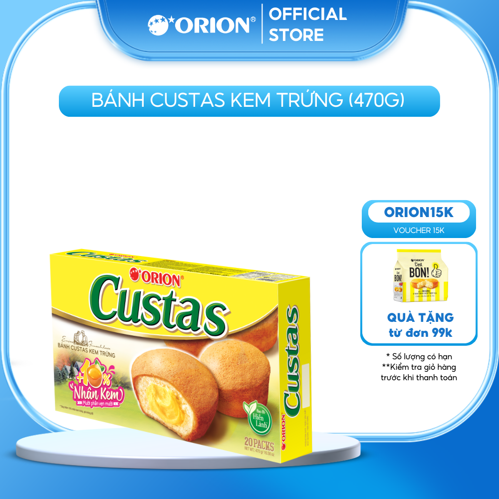 Hộp 20 gói bánh Orion Custas