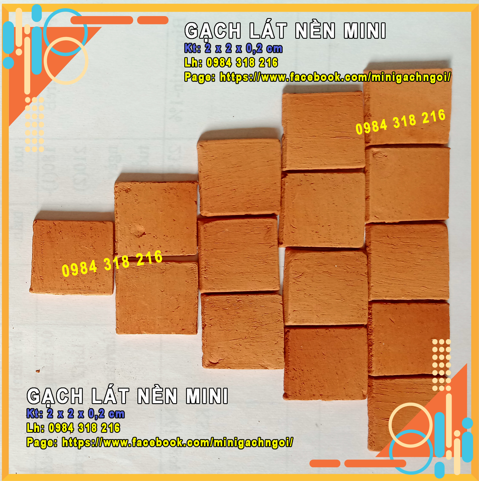 Gạch Mini, lát nền mini (set 310 viên), bền đẹp, xây nhà mini, mô hình tiểu cảnh, trang trí sân vườn, trang trí hồ cá