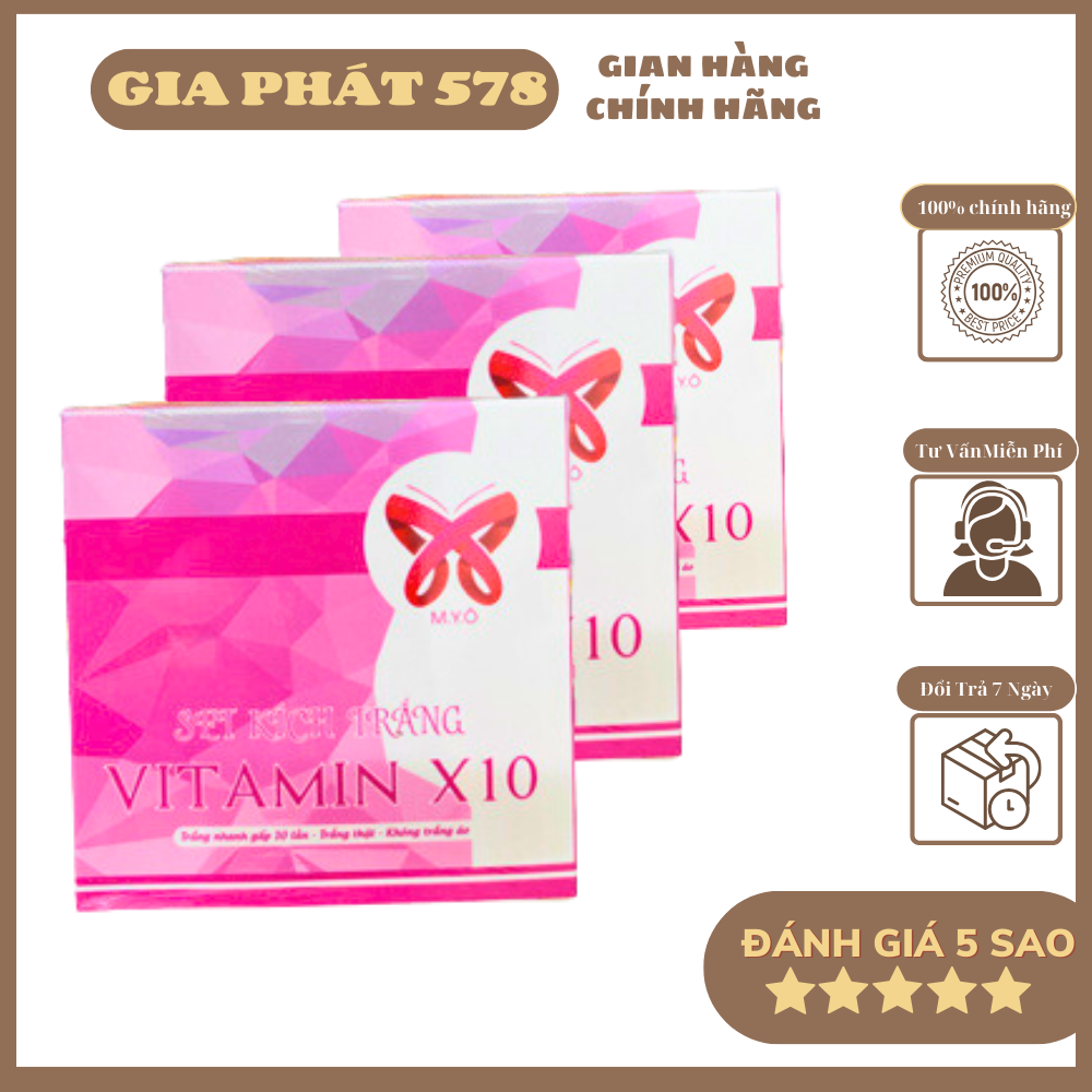 Set kích trắng vitamin x10 myô