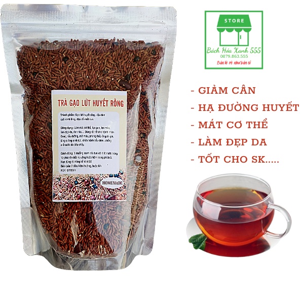 [SALE 3 NGÀY] Trà Gạo Lứt Huyết Rồng, trà gạo lứt ĐẬU ĐEN LÒNG XANH và ĐẬU ĐỎ Giảm Cân và Thanh Lọc Cơ Thể - 1KG