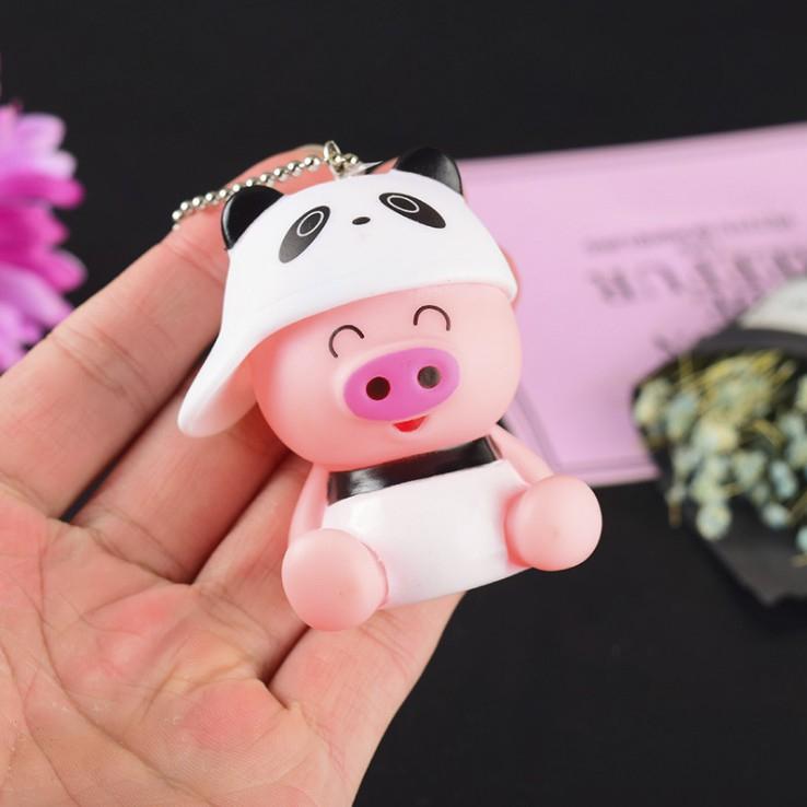 Móc khoá heo con đội mũ