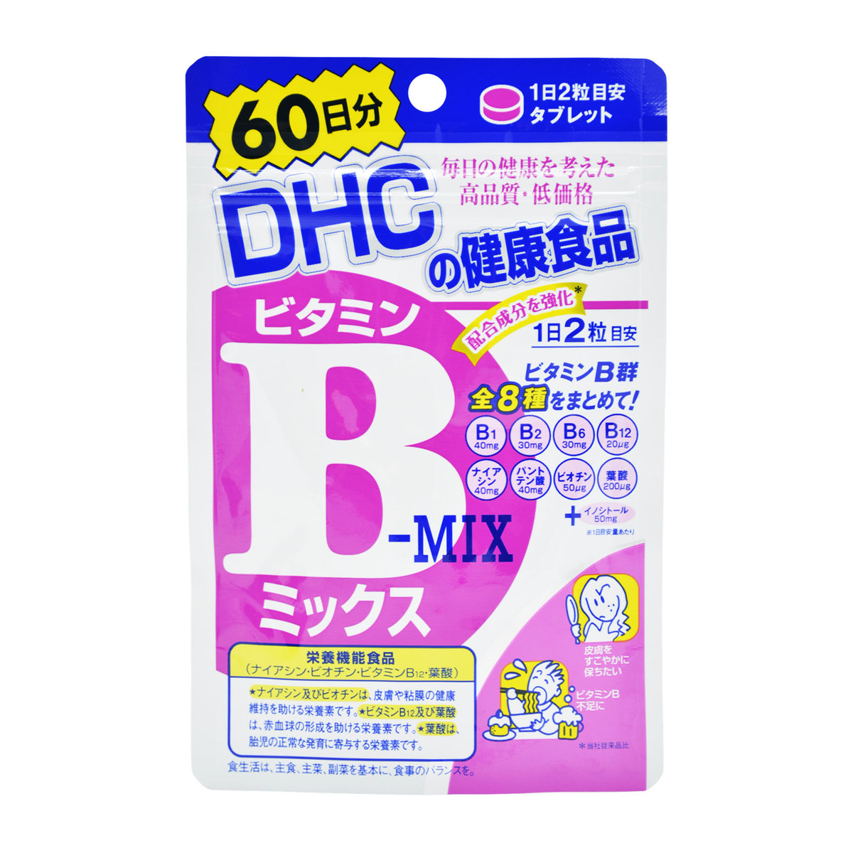 Viên uống vitamin B tổng hợp gói 120 viên - 60 ngày DHC bổ sung vitamin B1, B3, B5, B6 và B12
