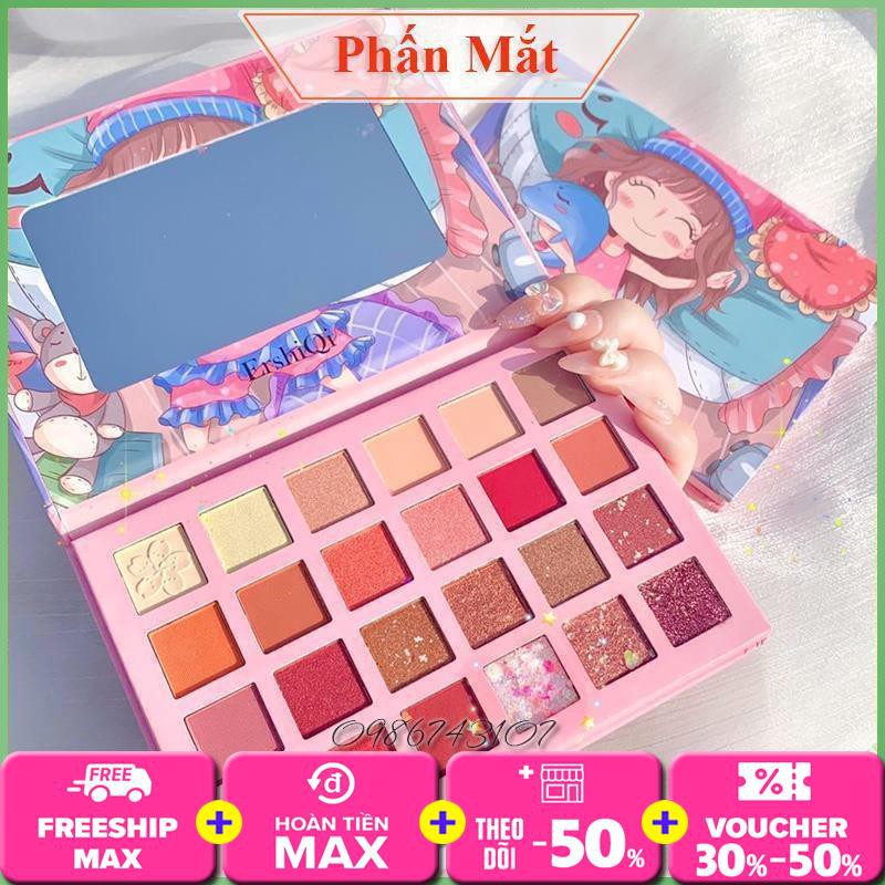 Bảng phấn mắt cá heo xanh ershiqi trang điểm mắt 24 màu