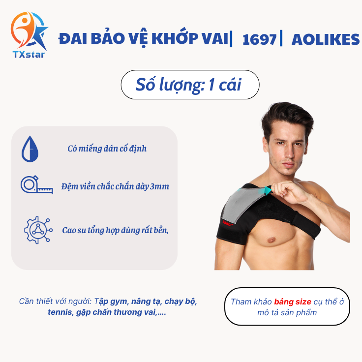 Đai bảo vệ khớp vai tránh chấn thương chính hãng Aolikes