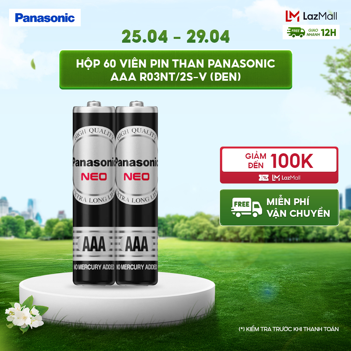 Hộp 60 viên Pin Than Panasonic AAA R03NT/2S-V (Đen) – Hàng Chính Hãng