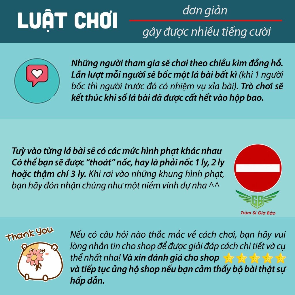 ✱☒ Bộ bài thử thách 60 lá board game bản đặc biệt bài drinking game dành cho team chuếnh choáng thích nốc out