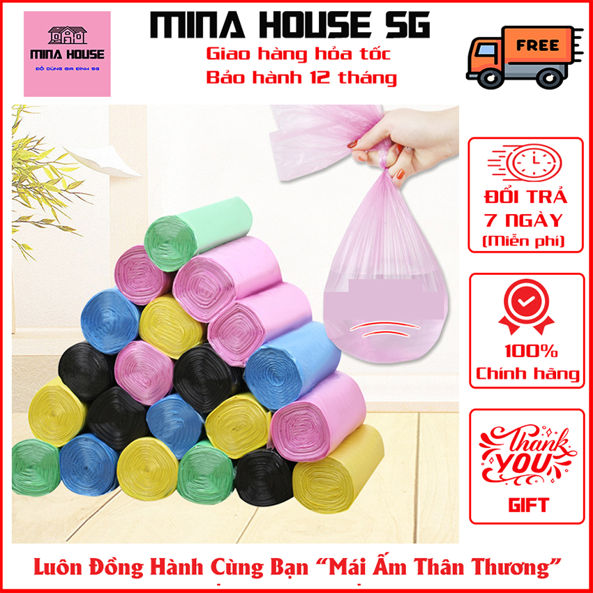 100 túi đựng rác sinh học tự phân hủy siêu dai co giãn tốt mina house sg
