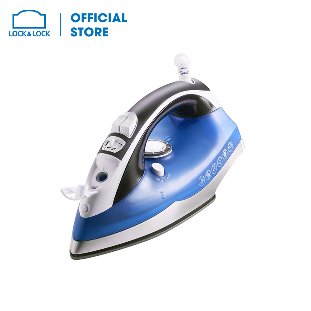 ENI331 - Bàn ủi hơi nước Lock&Lock (Xanh/Đỏ) 2200W/ 270ml - Bàn ủi phủ ceramic chống dính, Thiết kế gọn nhẹ - Hàng chính hãng Bảo hành 2 năm