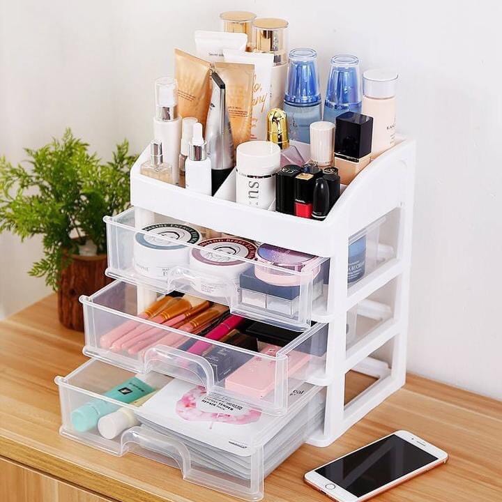 Kệ tử đựng mỹ phẩm 4 tầng có ngăn kéo tiện lợi