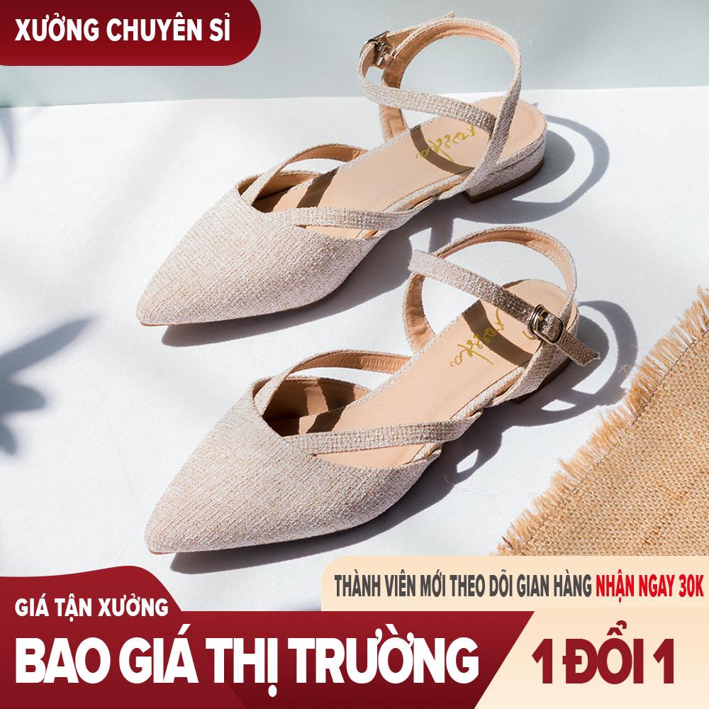 Giày nữ, giày sandal nữ đế bệt mũi nhọn thời trang EL008