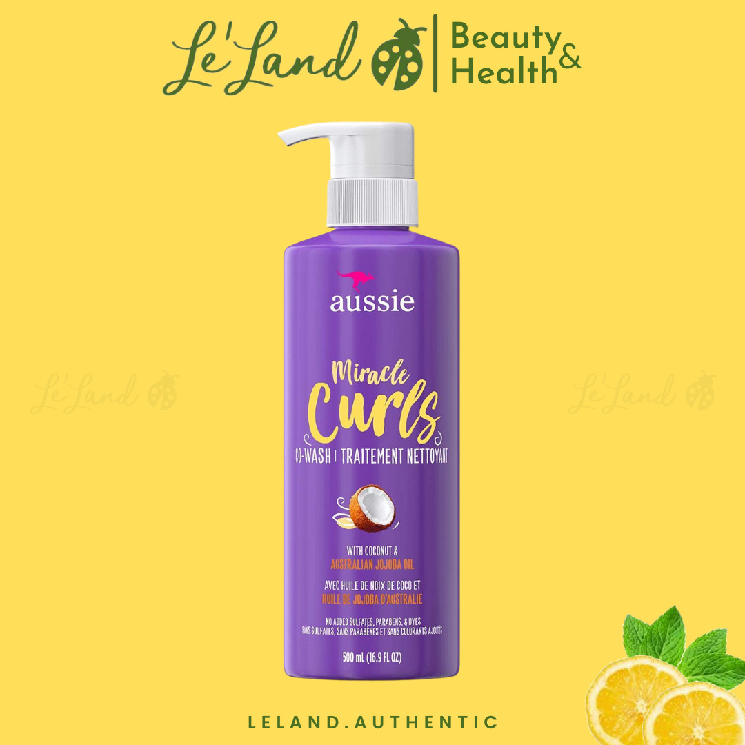 Aussie - Gội đầu bằng dầu xả Aussie Miracle Curls Co-wash 500ml của Mỹ từ dầu dừa & Jojoba dành cho tóc xoăn - Leland