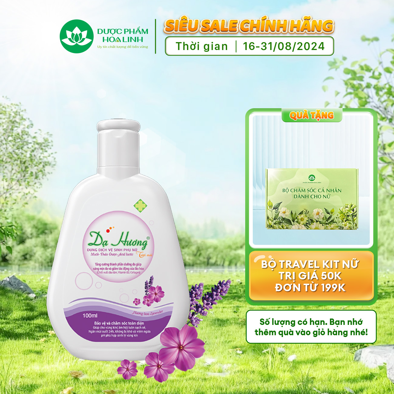Dung dịch vệ sinh phụ nữ Dạ Hương Lavender 100ml